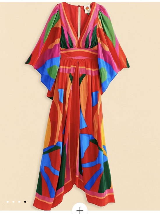 FARM Rio Dresses & Skirts - FARM Rio Colorful Leaves Maxi V-Neck Maxi Dress